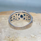 Turquoise ring size 7 floral band  sterling silver women girls