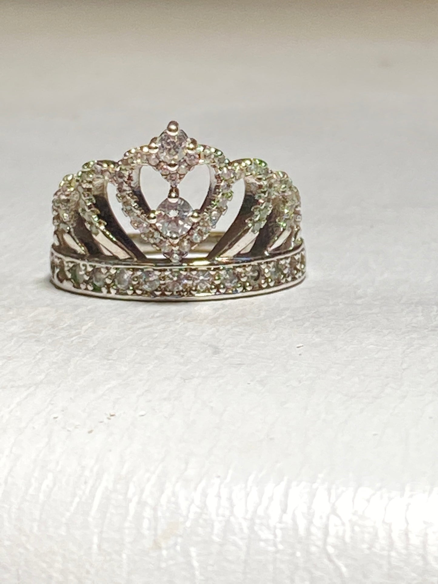 Tiara ring crown band princess girls birthday sterling silver women