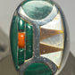 Malachite ring Navajo coral mother of pearl southwest sterling silver women men