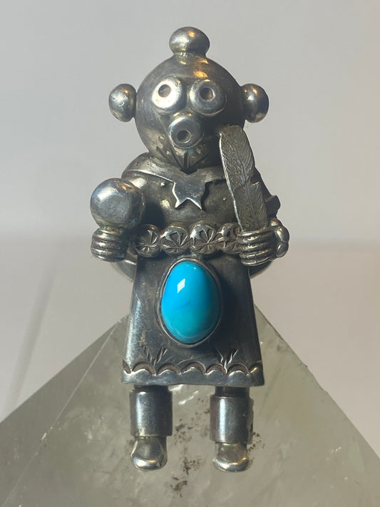 Mudman ring Turquoise feather sterling silver women