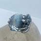 Shell ring floral beach scallop sea shells sterling silver women girls