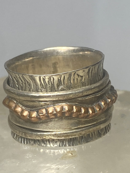 Spinner band ring stackers band sterling silver women girls