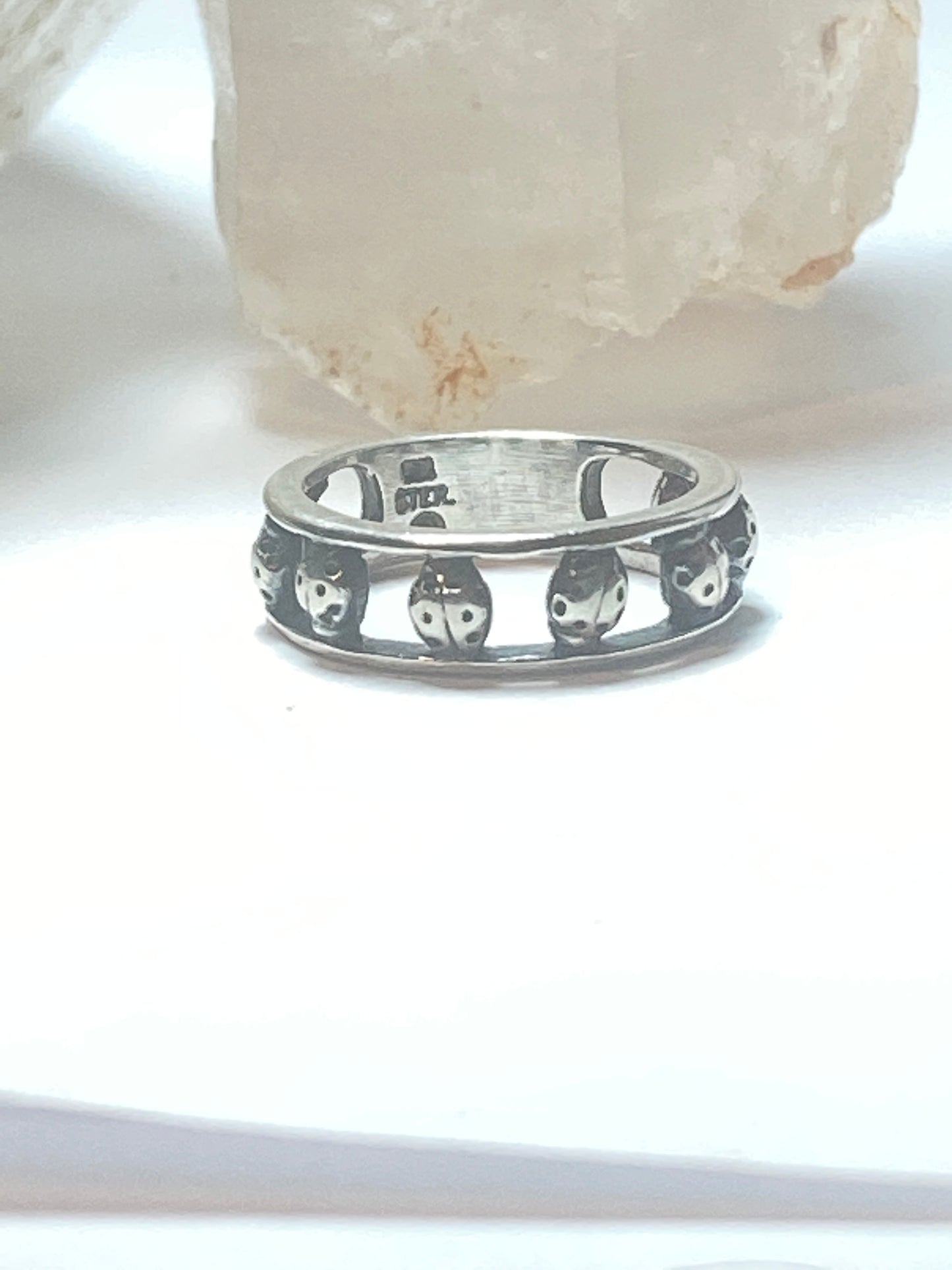 Lady Bug size 4.50 ring Pinky band sterling silver women girls