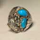 Buffalo ring size 9 turquoise Navajo southwest sterling silver men women