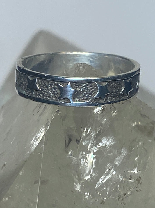 Stars ring celestial band sterling silver men women girls boys