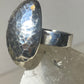 Hammered ring Large Oval southwest sterling silver band women girls