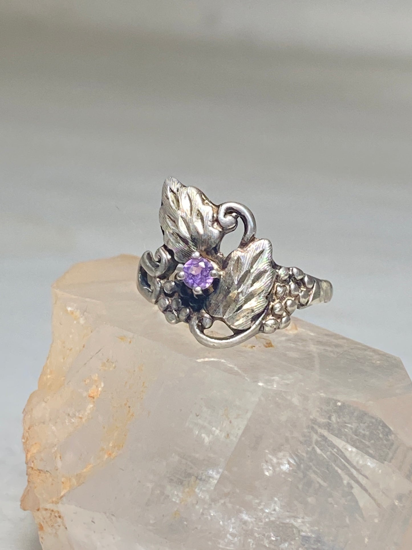 Leaves ring floral band sterling silver women girls
