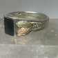 Black Hills Gold ring size 8.50  onyx leaves band sterling silver women men