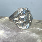 Lady face ring Art Deco flower floral sterling silver women girls