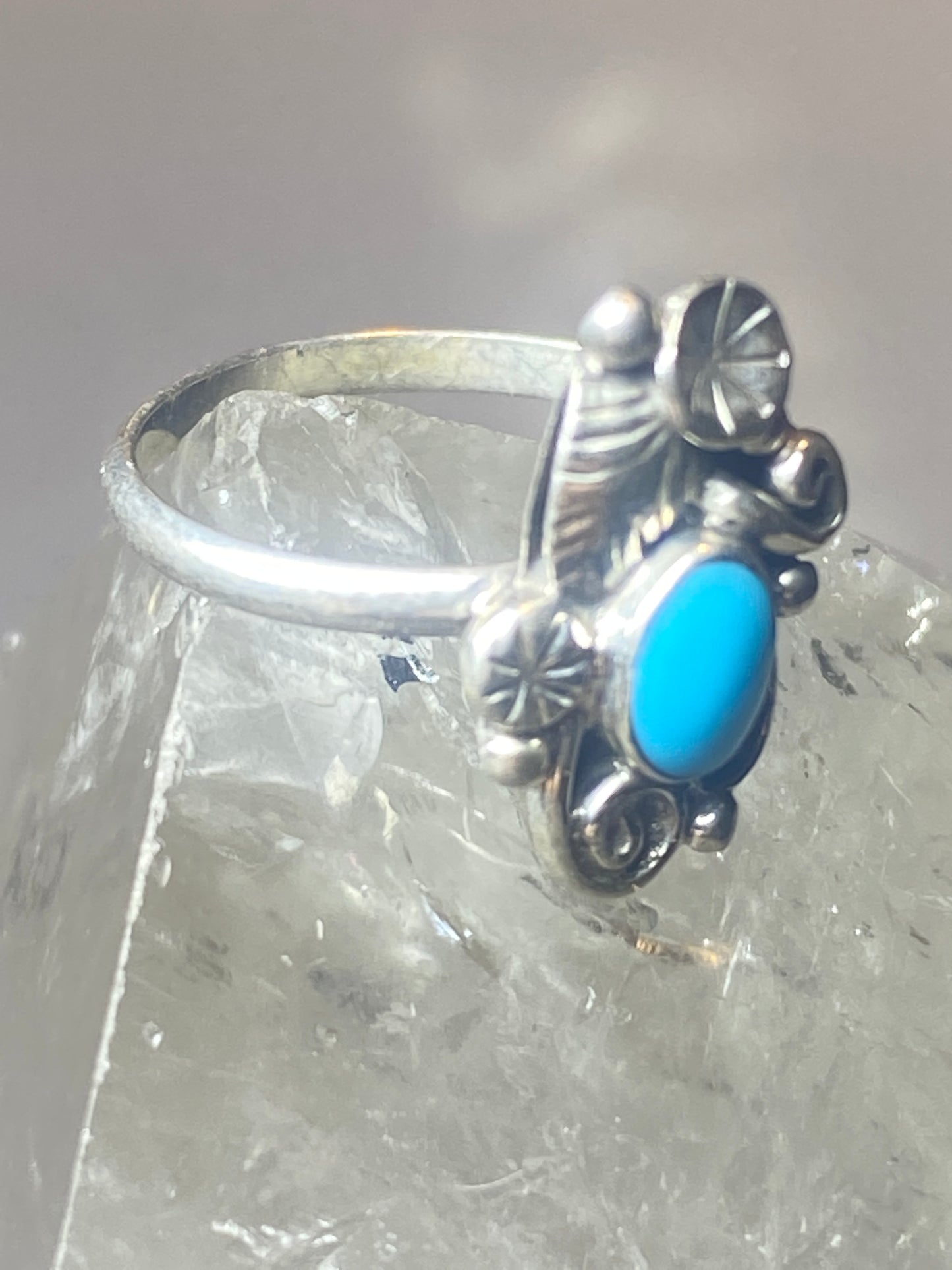 Turquoise Ring  southwest pinky sterling silver women girl ij