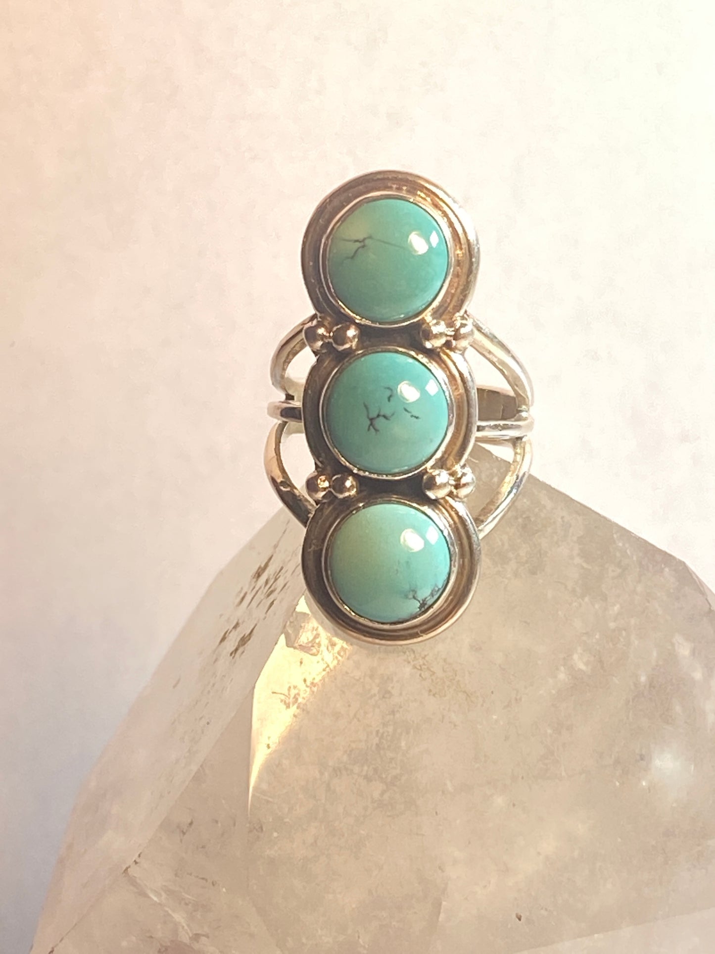 Turquoise ring size 8.50 Navajo long southwest sterling silver women girls