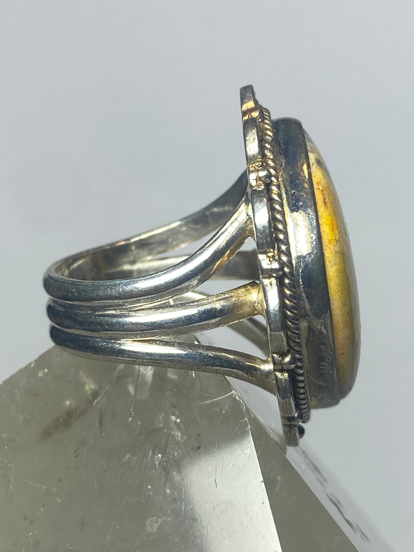 Bumblebee jasper ring size 5.25 sterling silver women girls