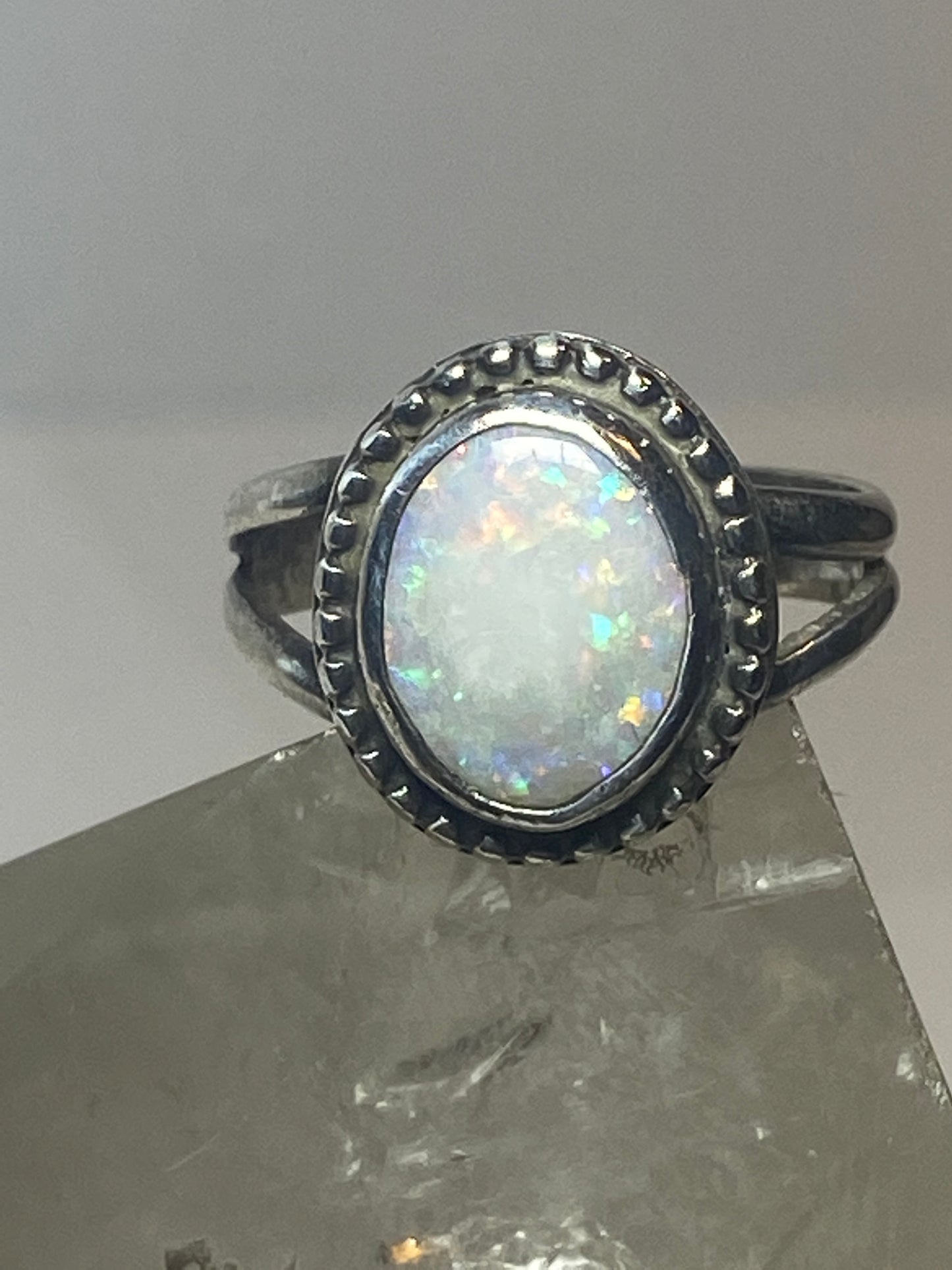 Opal ring southwest pinky Navajo sterling silver