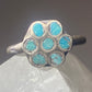 Flower turquoise Ring southwest pinky sterling silver women girl