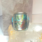 Abalone ring size 9.50 turquoise spiny oyster heavy sterling silver men women