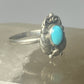 Turquoise ring  size 2.75 leaves band southwest sterling silver women girls u