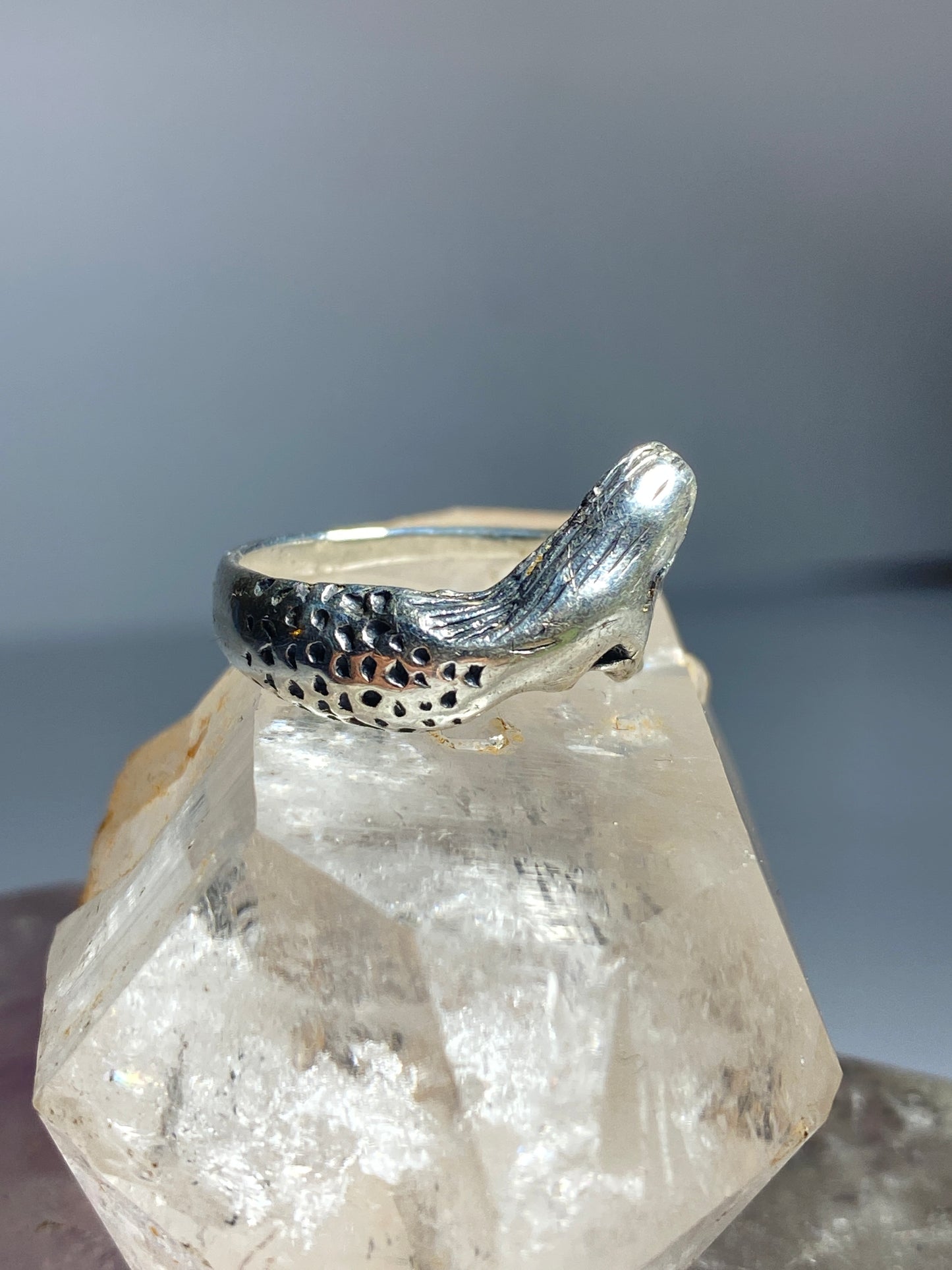 Mermaid ring figurative sterling silver ring women