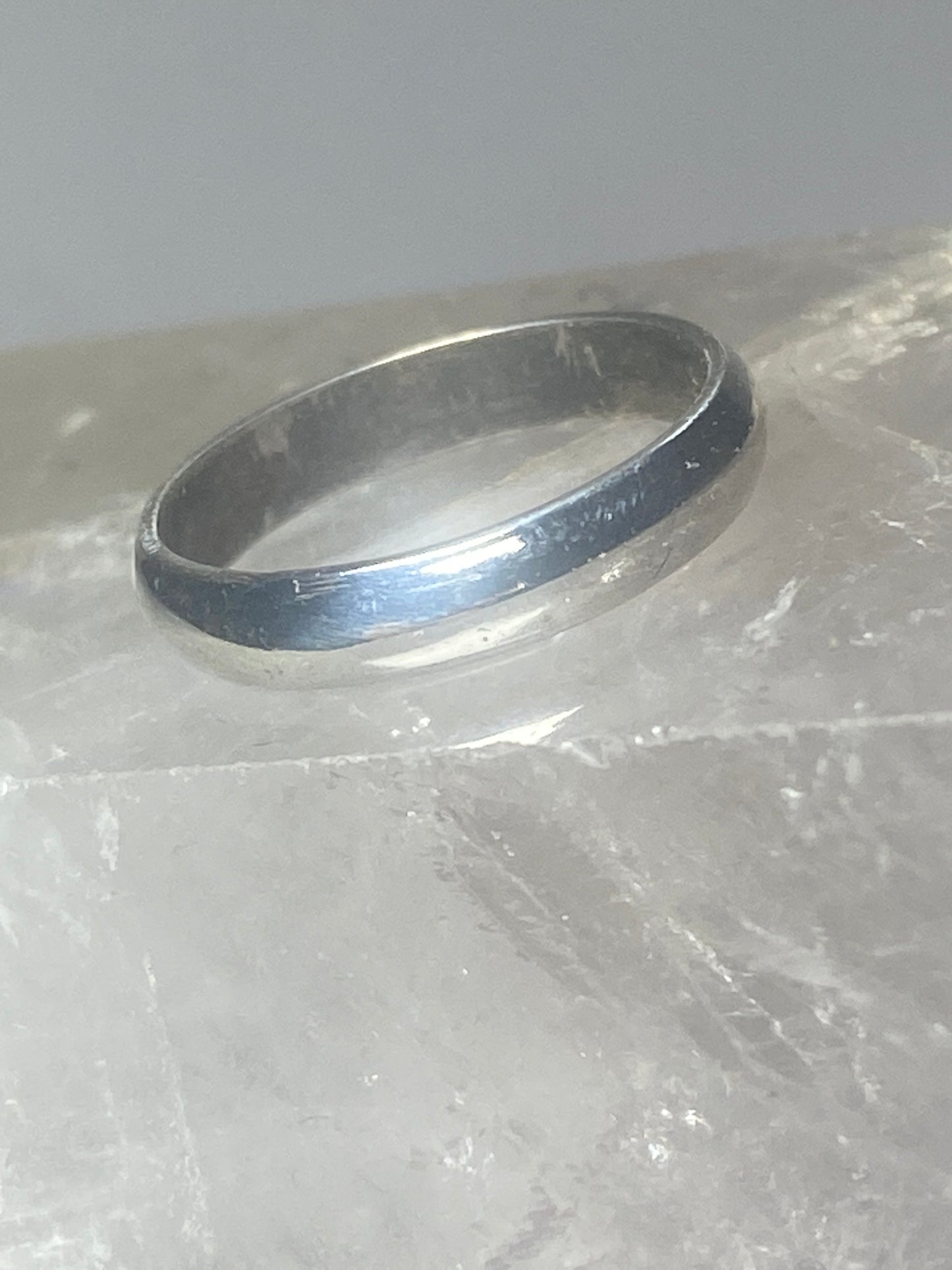 Plain ring wedding  band stacker sterling silver women  v