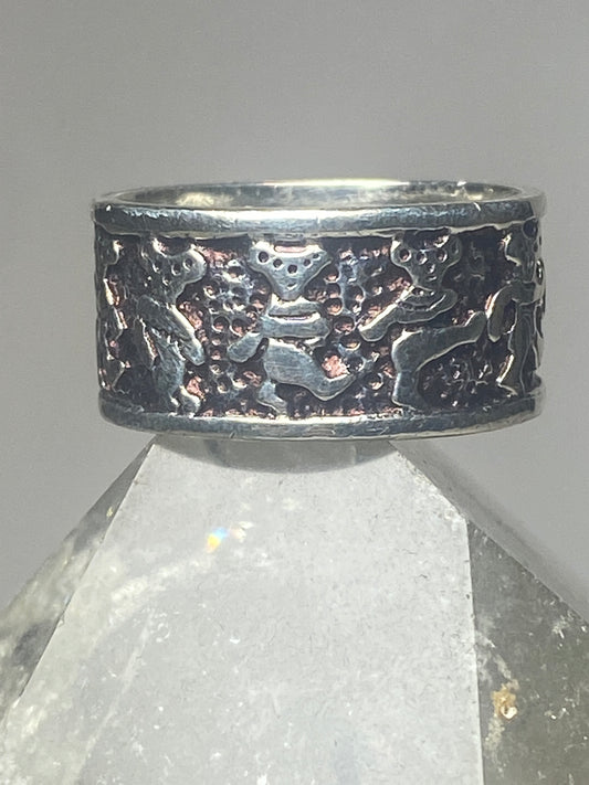 Dead ring size 7.50 Marching Bears band sterling silver women girls