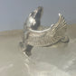 Isis ring winged Egyptian sterling silver band goddess band women
