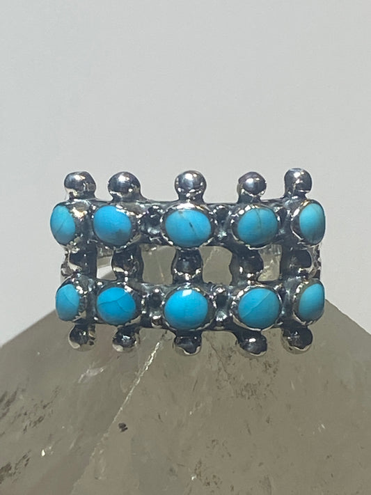 Turquoise ring man stones band sterling silver women girls