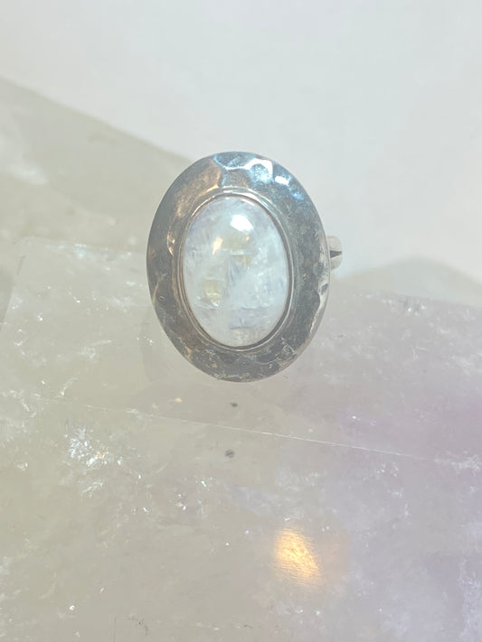 Moonstone ring size 5.75 oval band sterling silver women girls