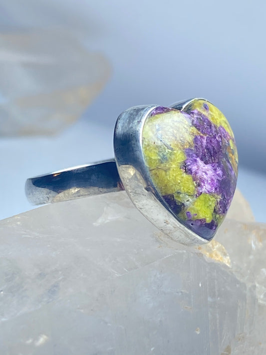 Heart ring gemstone valentine love sterling silver women girls