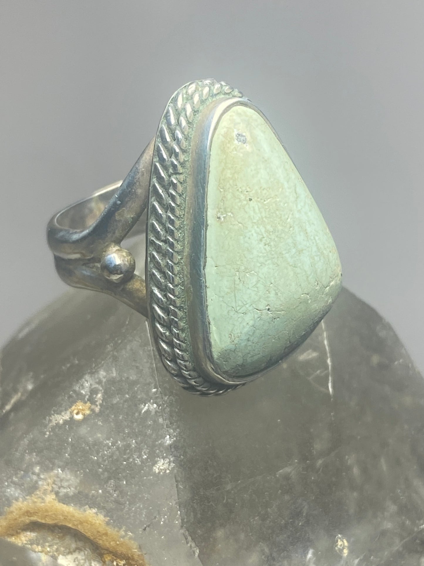 Turquoise ring size 3.50 southwest sterling silver women