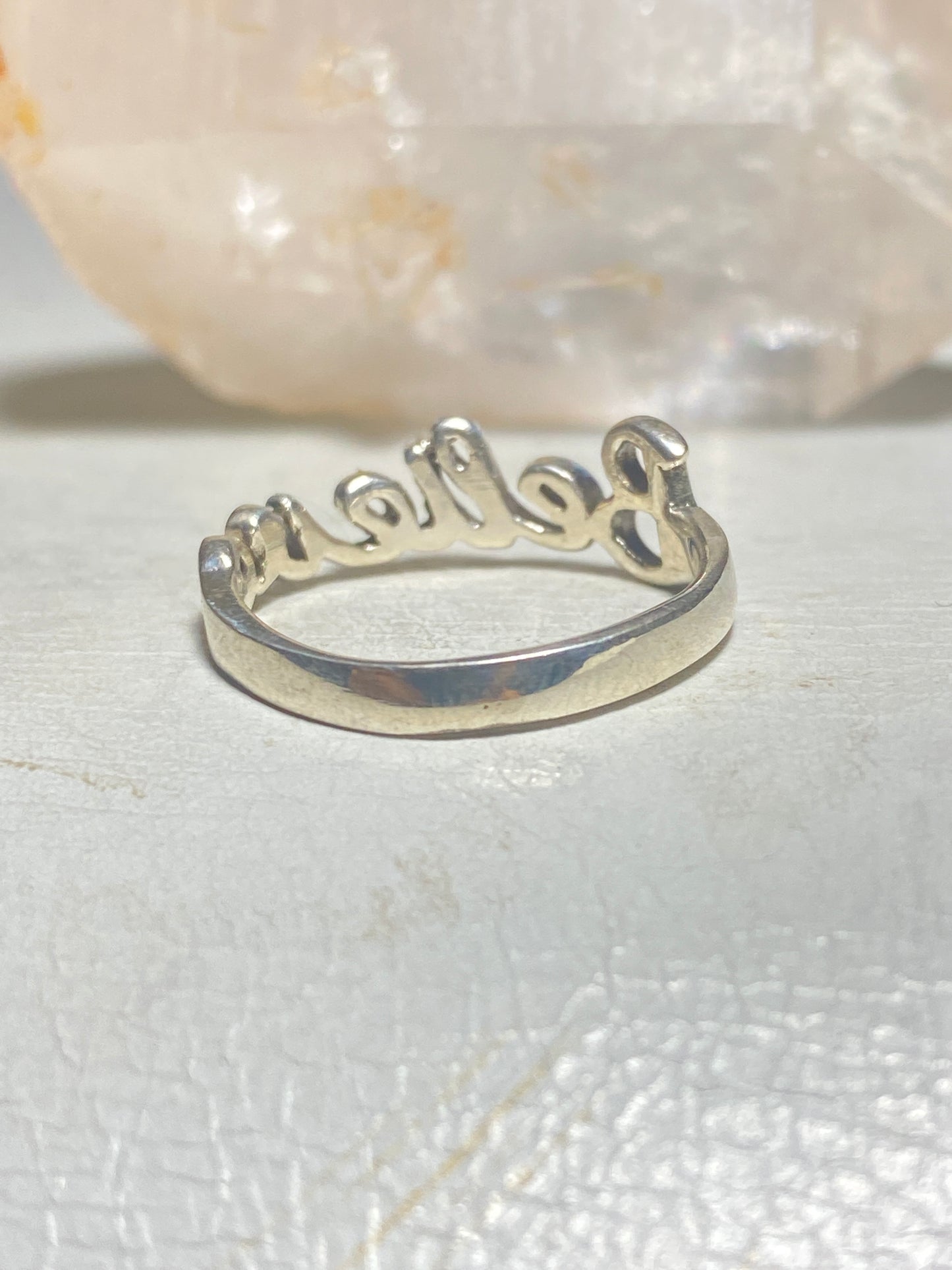 Believe ring word band sterling silver women girls