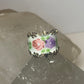 Guilloche ring  size 5.50 boho statement floral rose band sterling silver