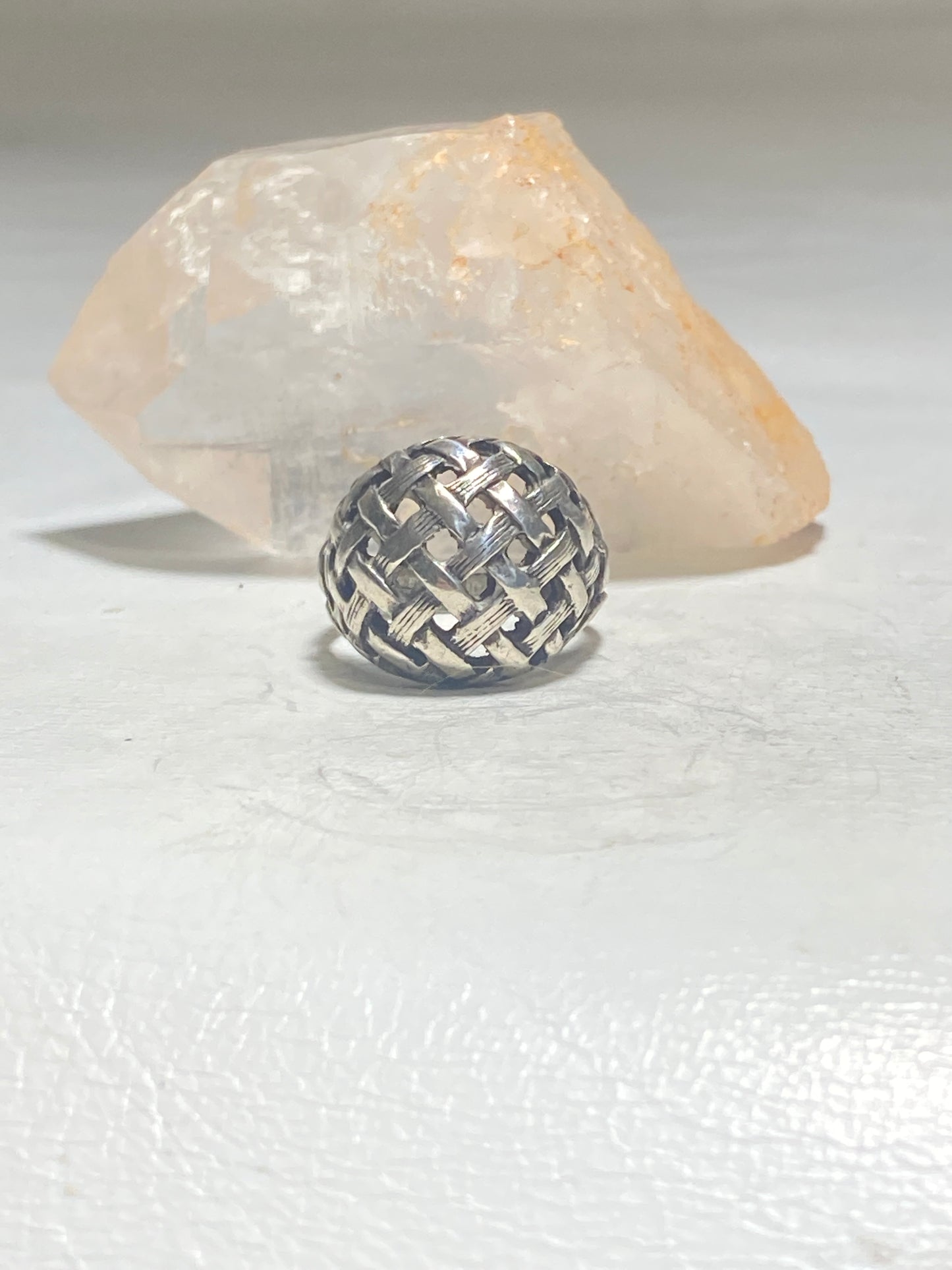 Dome ring Bubble weave band sterling silver women girls