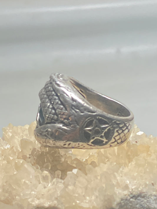 Eyeball ring size 10.50 biker pentagram snake skin wide eye band sterling silver women men