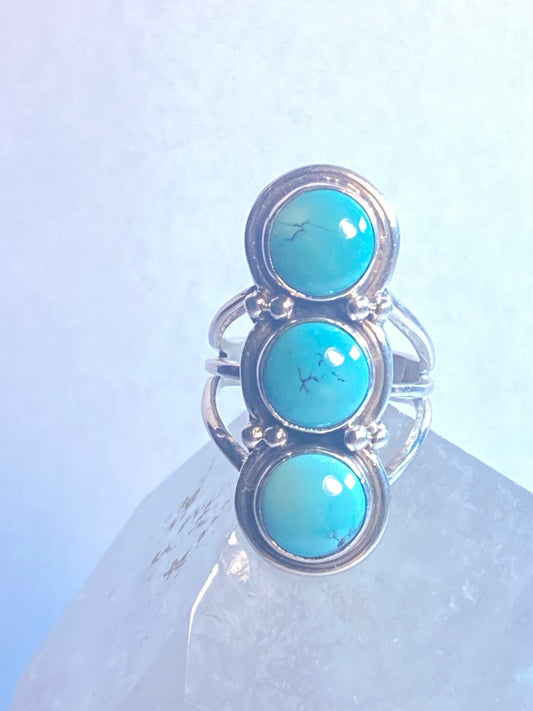 Turquoise ring size 8.50 Navajo long southwest sterling silver women girls
