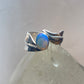 Opal ring feather band southwest sterling silver girls women