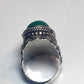 Poison ring green Mexican  sterling silver women