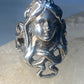 Face ring Art Deco band sterling silver women girls