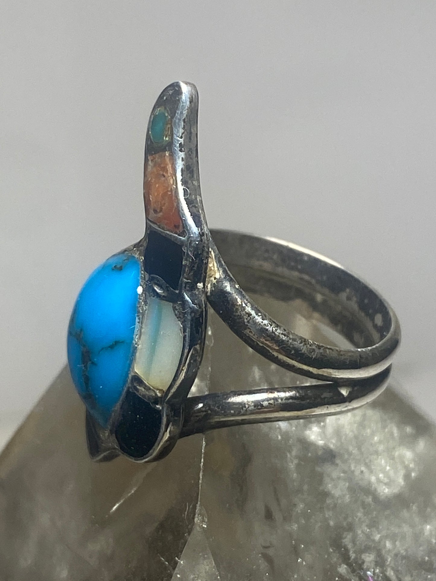 Turtle ring size 6 turquoise Navajo southwest  sterling silver women girls