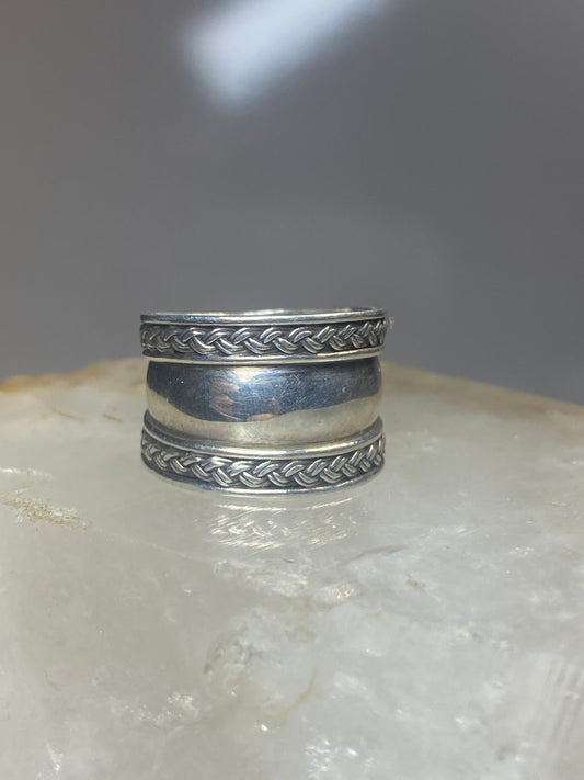 Cigar band ring size 7.75 southwestern sterling silver women