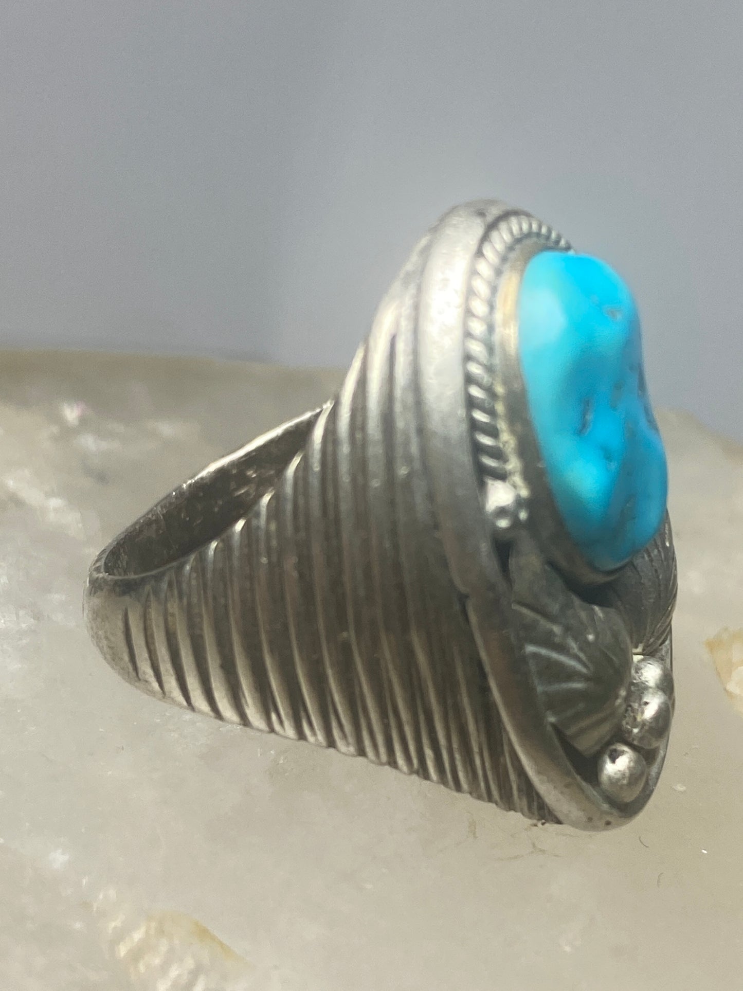 Turquoise ring southwest sterling silver women men