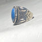 Pollack ring blue stone cigar band sterling silver women