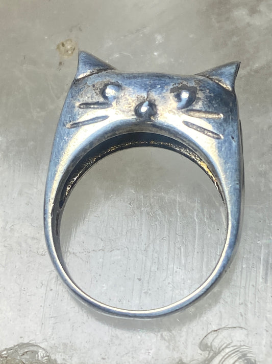 Cat ring size 5.50 sterling silver kitten face women girls
