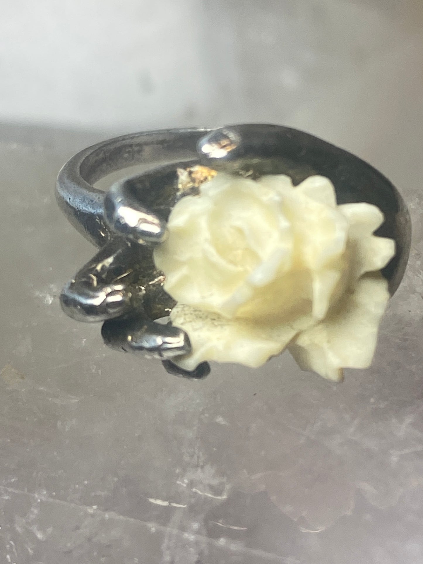 rose ring hand holding rose band  mothers day gift sterling silver women girls