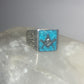Masonic ring size 9.50 southwest turquoise chip band sterling silver women men