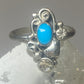 Turquoise ring southwest pinky floral leaves blossom baby children women girls  s