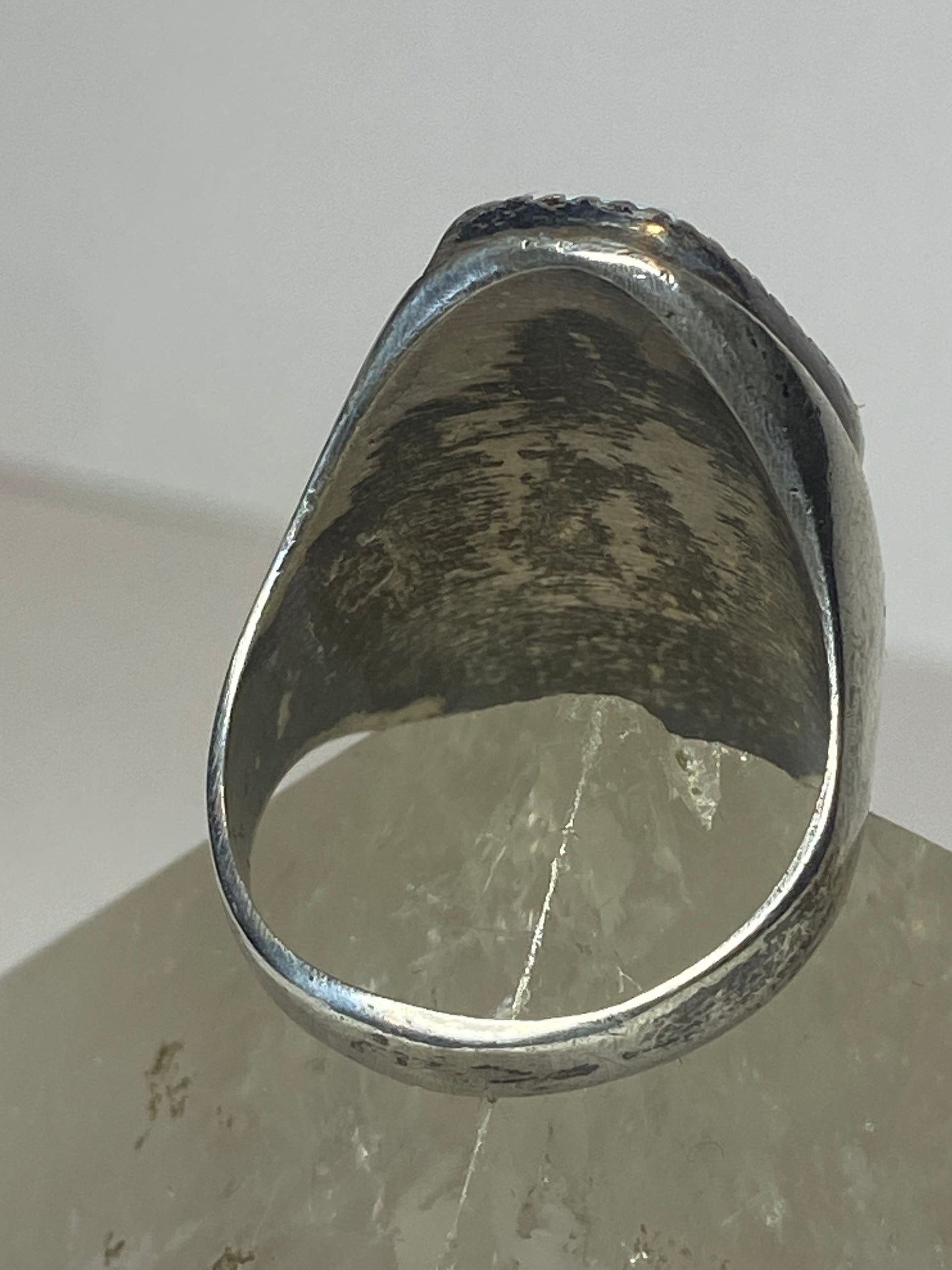 Turquoise ring southwest sterling silver leaves women men