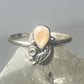 Mother of Pearl ring southwest pinky floral leaves blossom baby children women girls  o