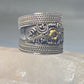 Cigar band size 6.75 wide rope ring sterling silver women girls