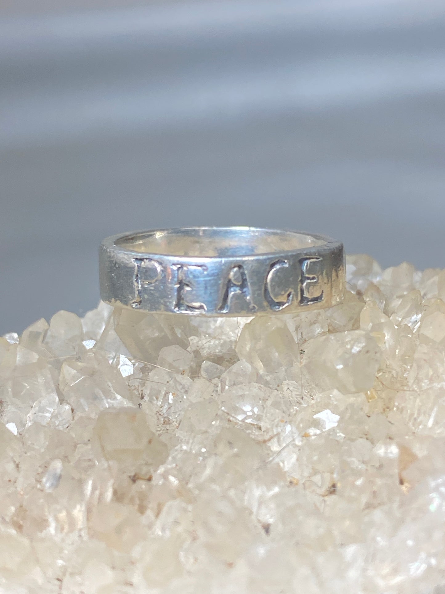 Peace ring peace band sterling silver women girls