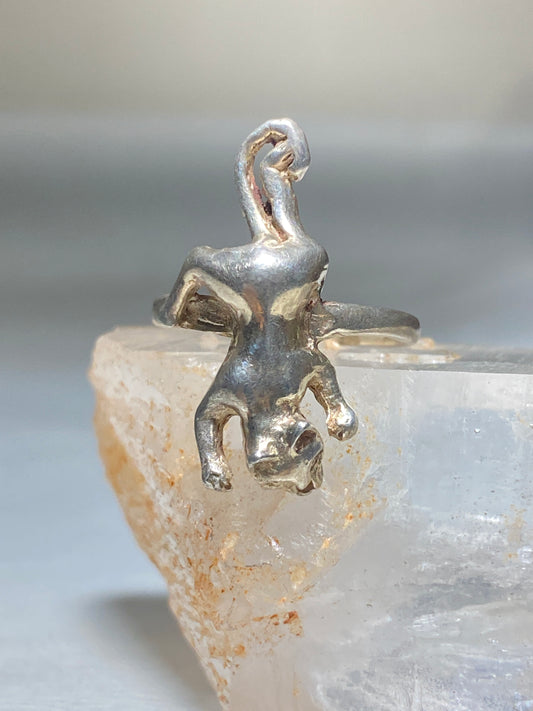 Cat ring size 7.75 kitten band sterling silver women girls
