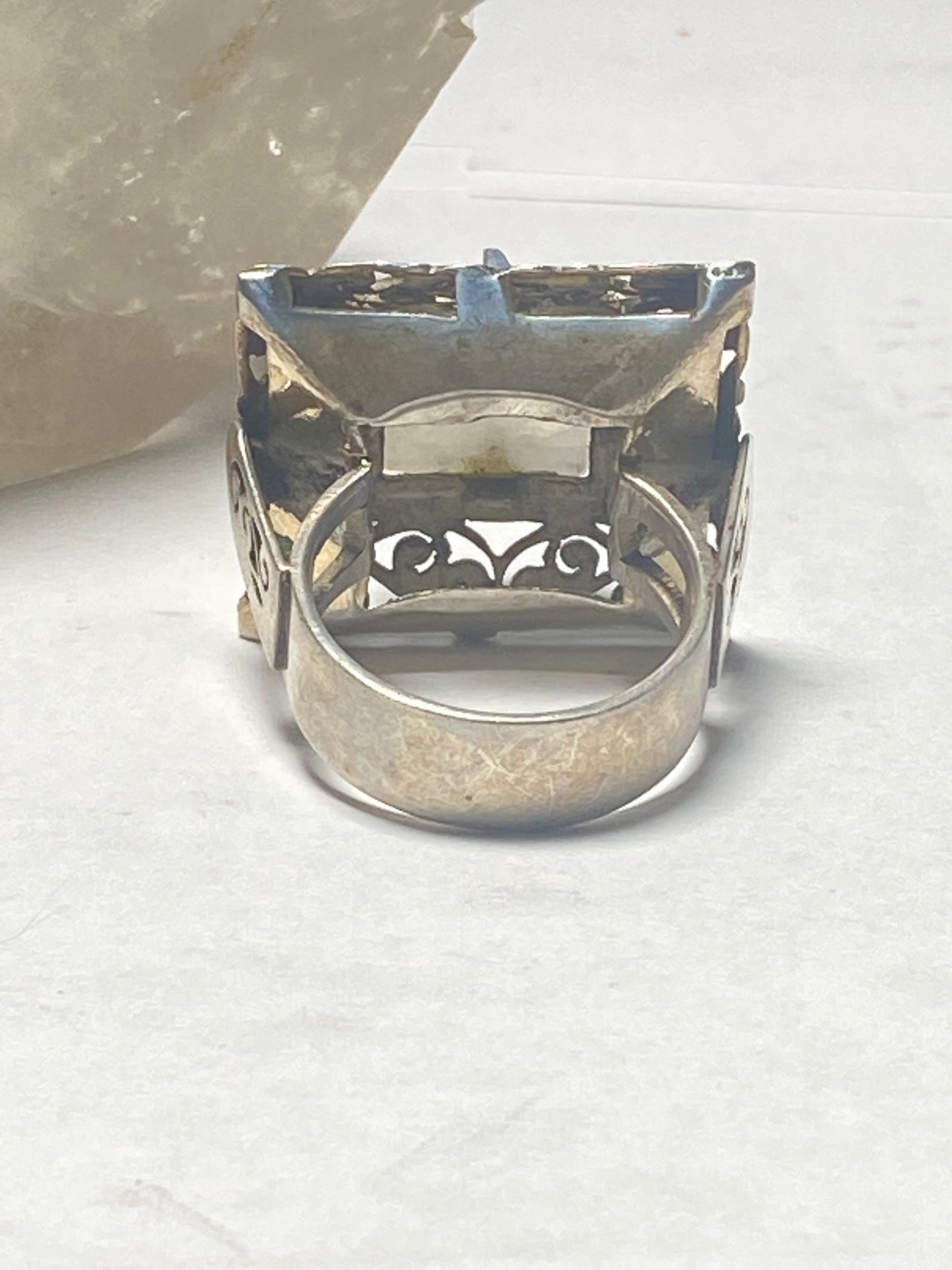 Moonstone Ring large square sterling silver women